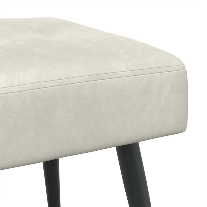 Bænk med knap tufting Cremefarvet 80 x 40 x 46 cm Velour