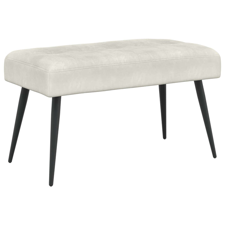Bænk med knap tufting Cremefarvet 80 x 40 x 46 cm Velour