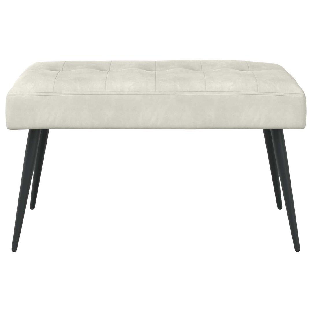 Bænk med knap tufting Cremefarvet 80 x 40 x 46 cm Velour