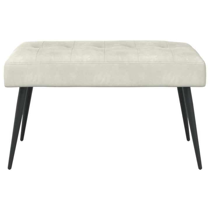 Bænk med knap tufting Cremefarvet 80 x 40 x 46 cm Velour