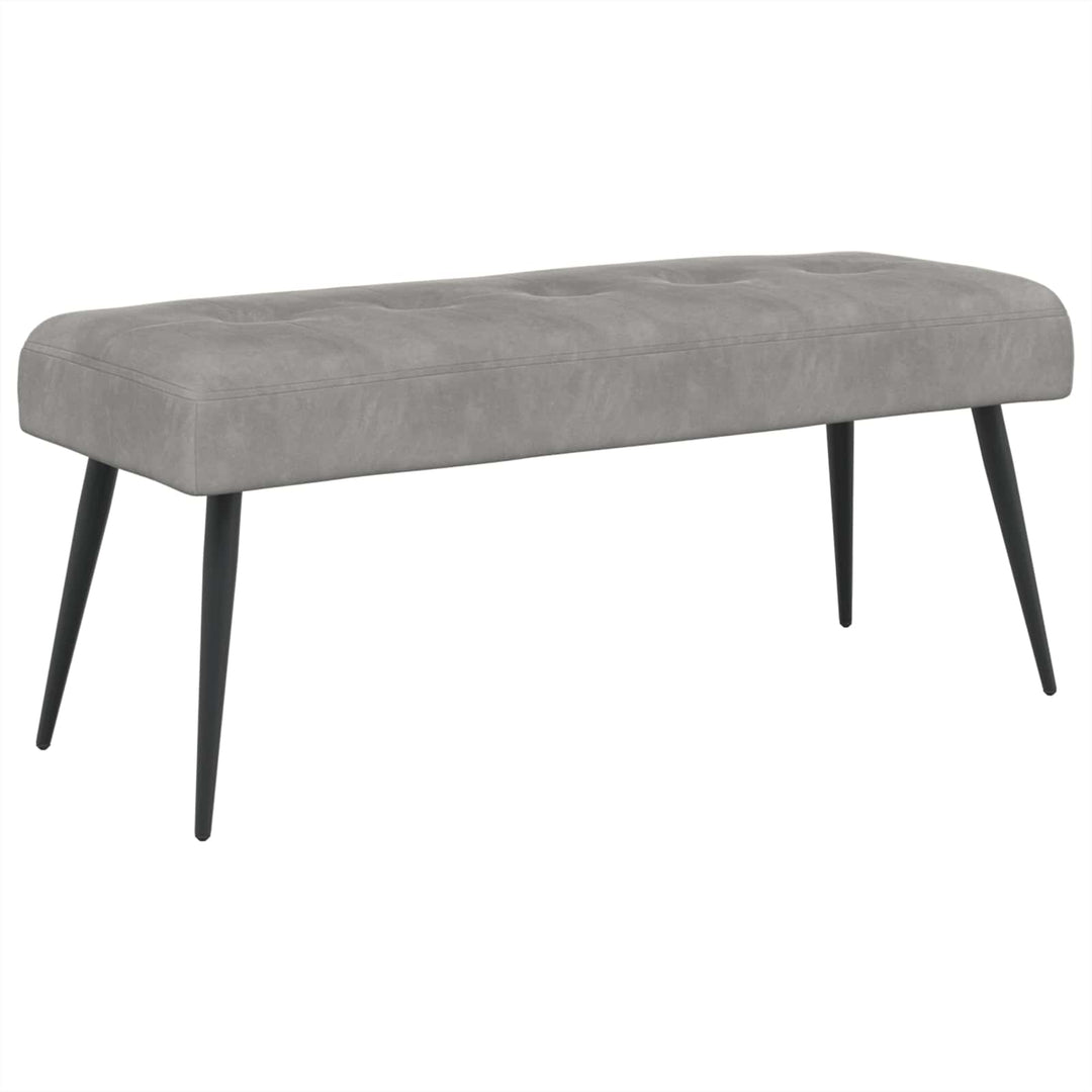 Bænk med knap tufting Lysegrå 110 x 40 x 46 cm Velour