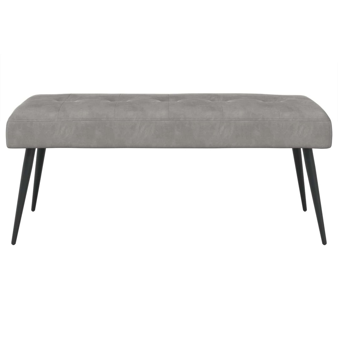 Bænk med knap tufting Lysegrå 110 x 40 x 46 cm Velour