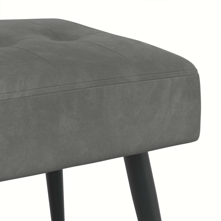 Bænk med knap tufting Mørkegrå 110 x 40 x 46 cm Velour