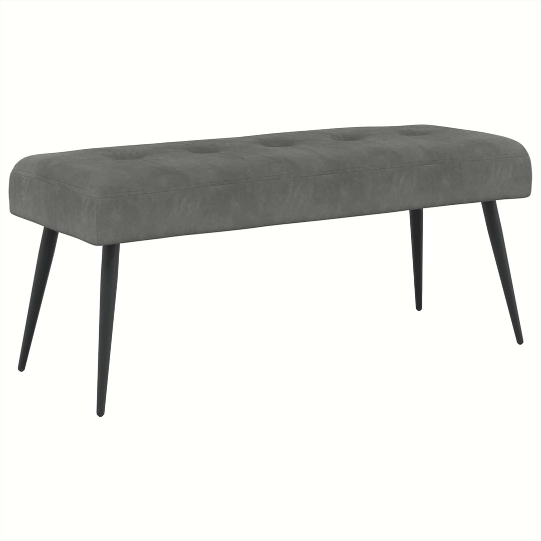 Bænk med knap tufting Mørkegrå 110 x 40 x 46 cm Velour