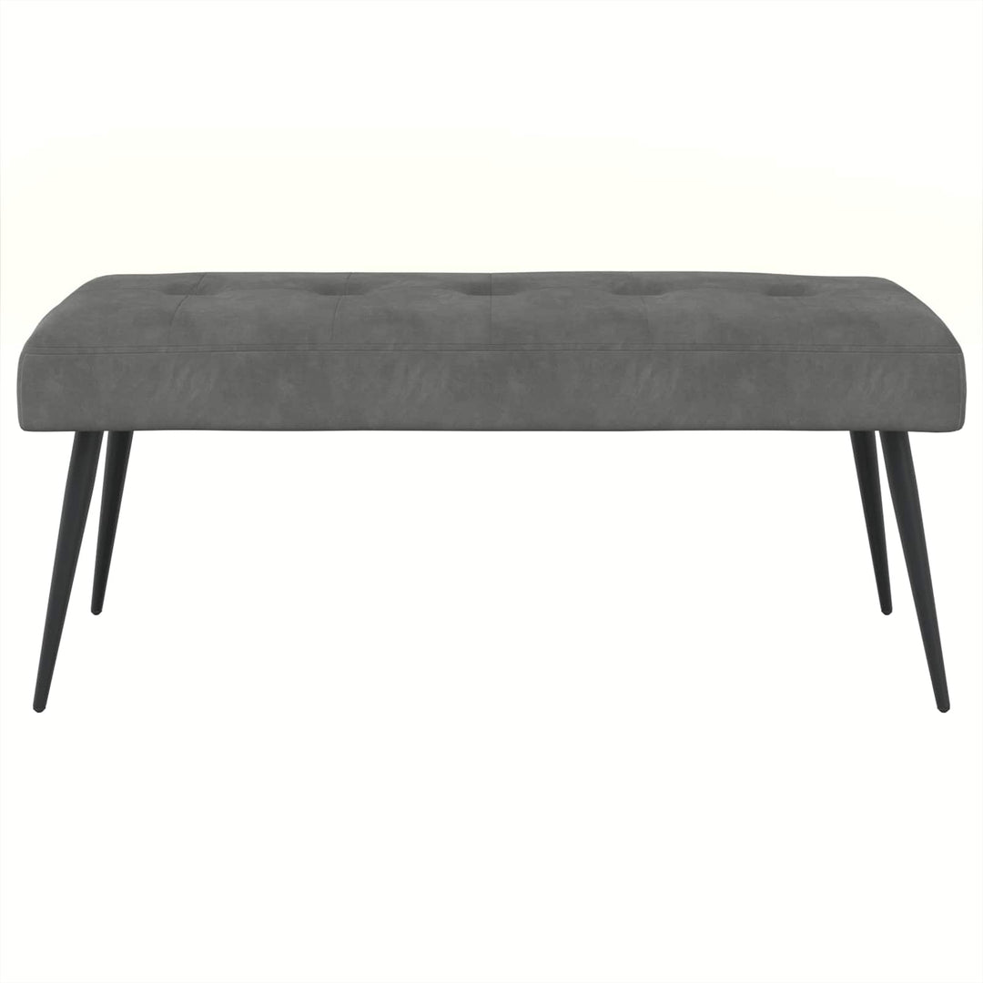 Bænk med knap tufting Mørkegrå 110 x 40 x 46 cm Velour