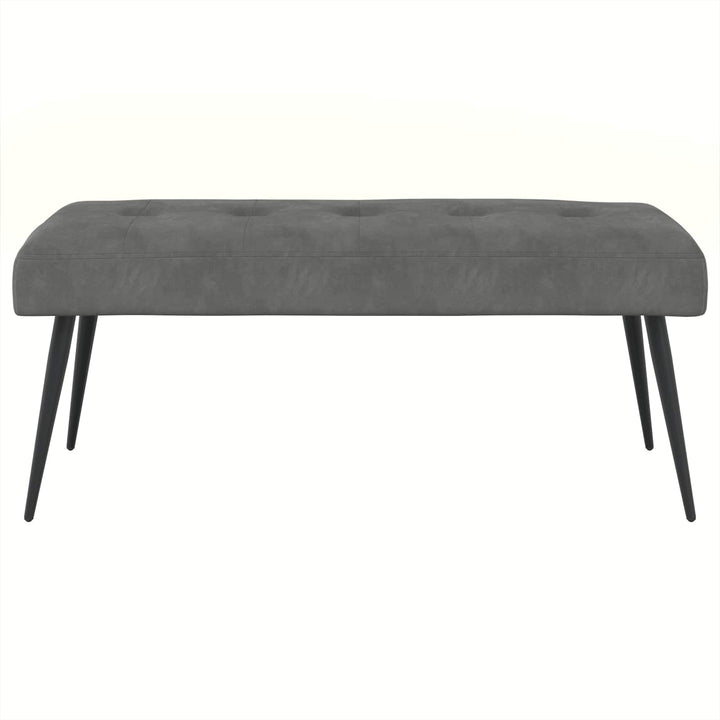 Bænk med knap tufting Mørkegrå 110 x 40 x 46 cm Velour