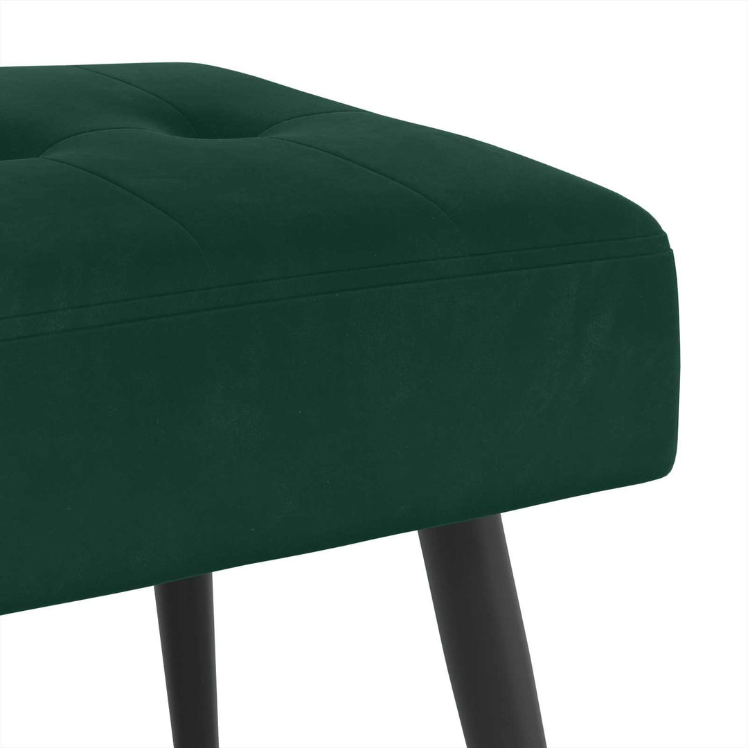 Bænk med knap tufting Mørkegrøn 110 x 40 x 46 cm Velour