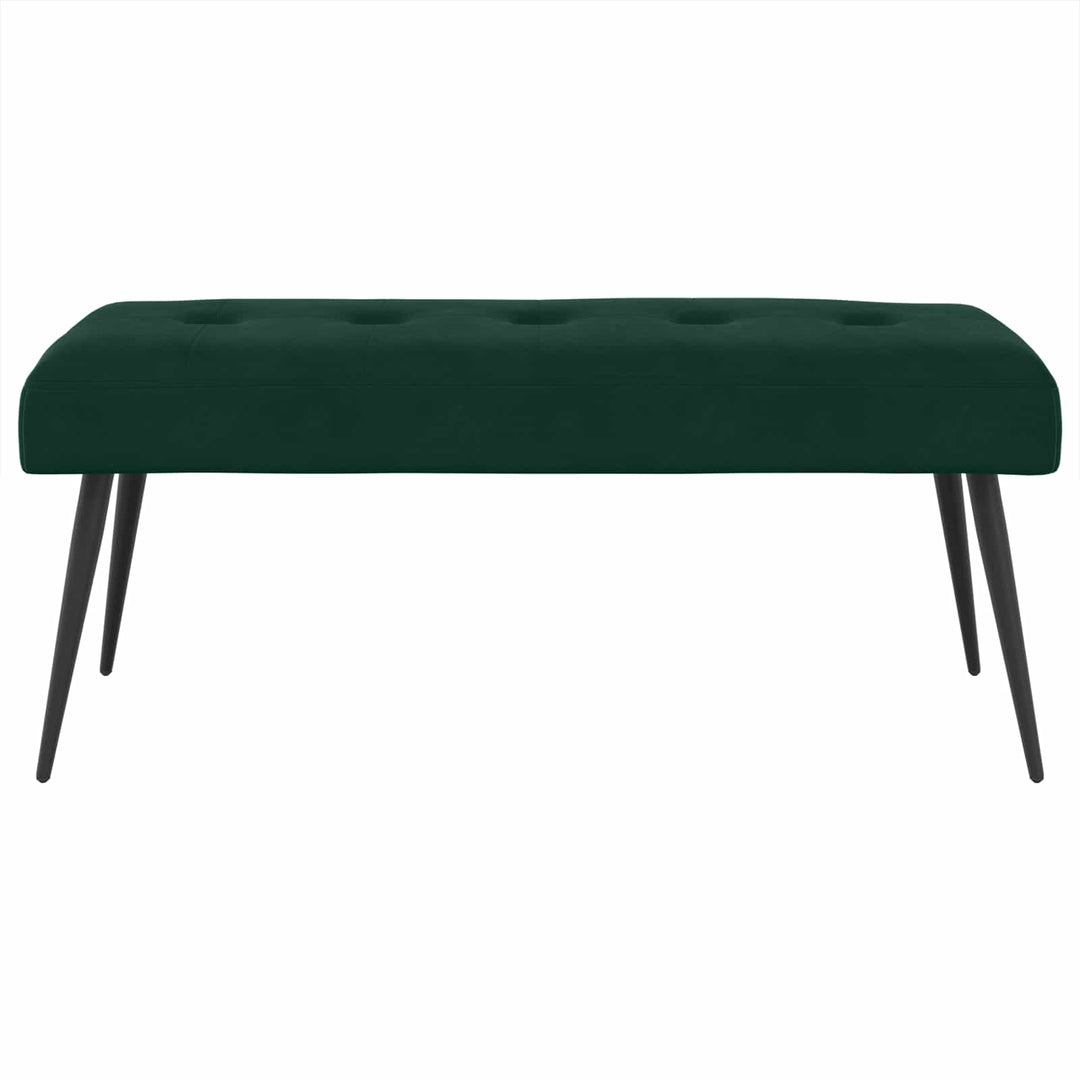 Bænk med knap tufting Mørkegrøn 110 x 40 x 46 cm Velour