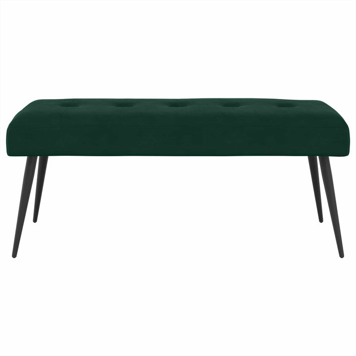 Bænk med knap tufting Mørkegrøn 110 x 40 x 46 cm Velour