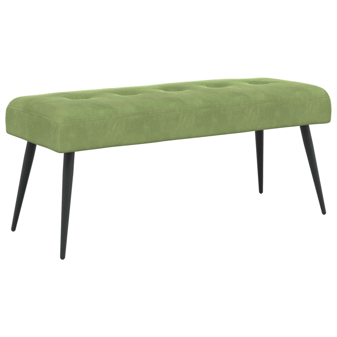 Bænk med knap tufting Lys grøn 110 x 40 x 46 cm Velour