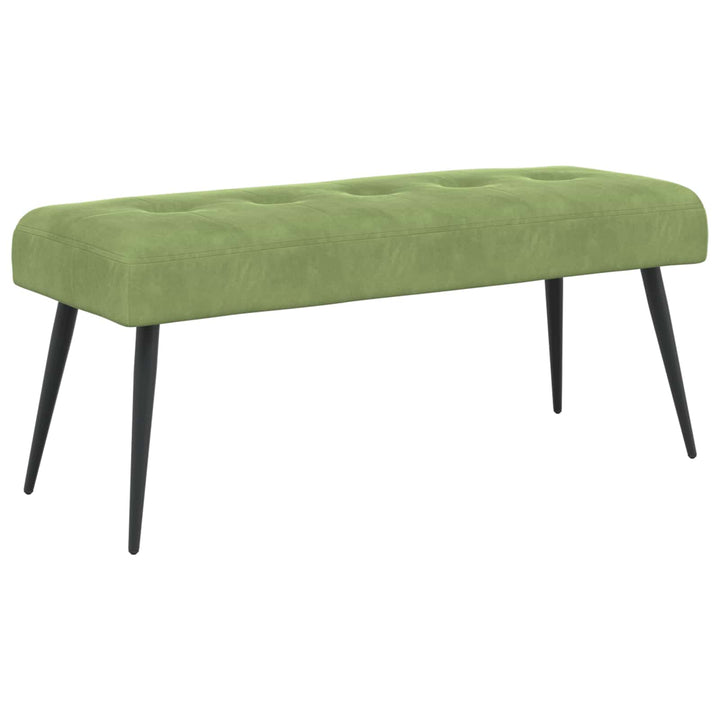 Bænk med knap tufting Lys grøn 110 x 40 x 46 cm Velour