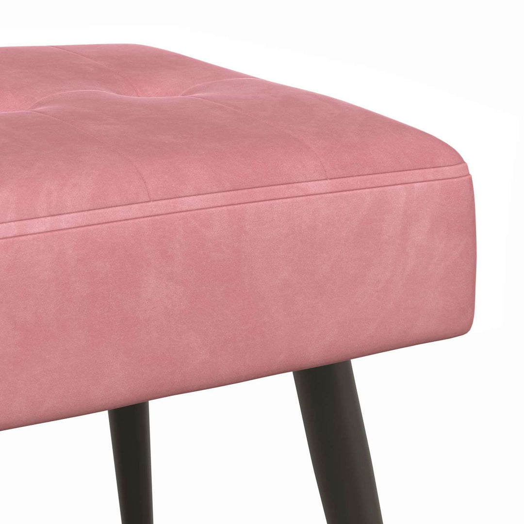 Bænk med knap tufting Lyserød 110 x 40 x 46 cm Velour