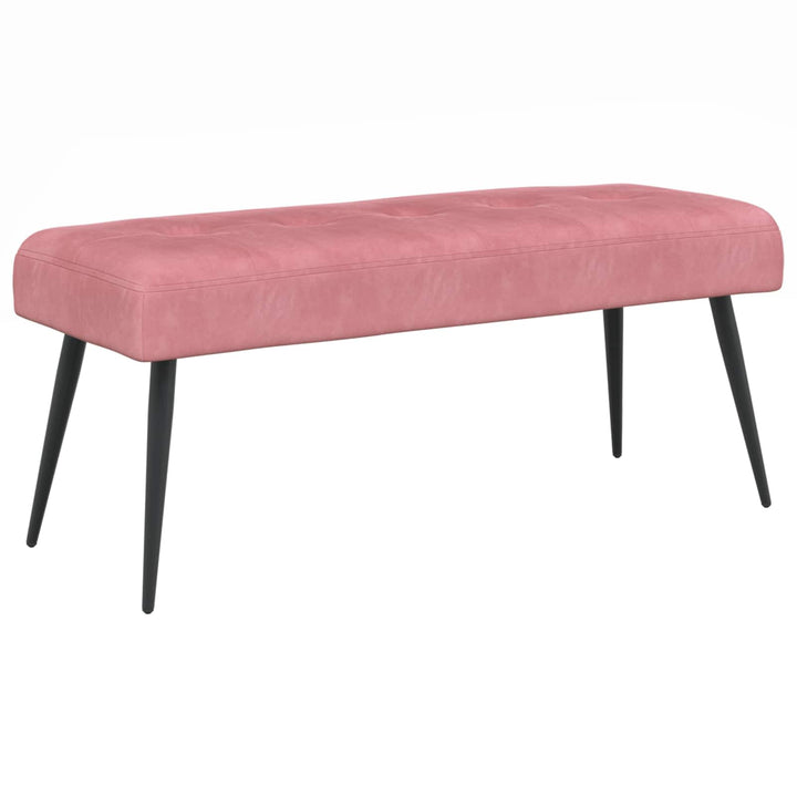 Bænk med knap tufting Lyserød 110 x 40 x 46 cm Velour