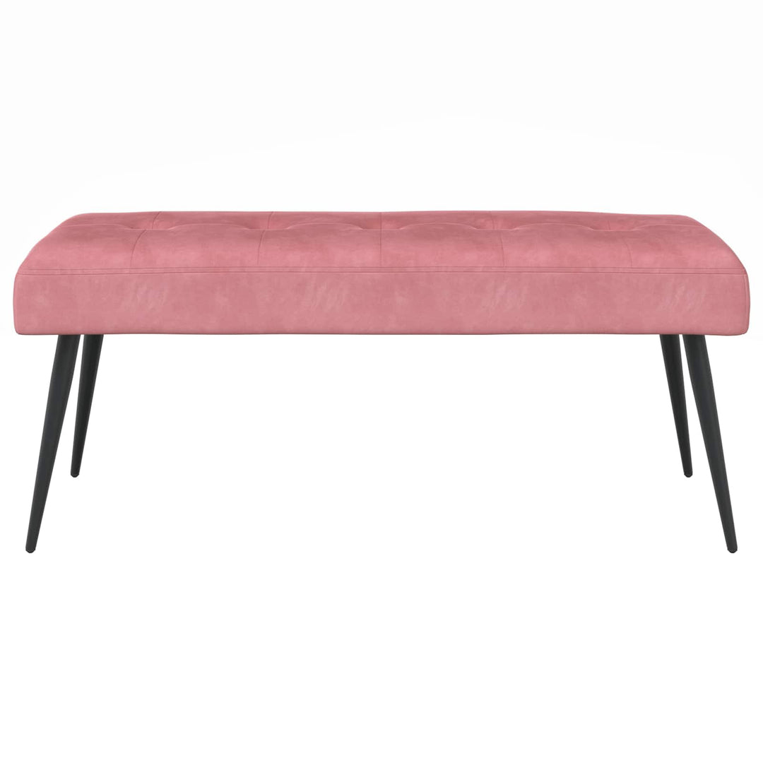 Bænk med knap tufting Lyserød 110 x 40 x 46 cm Velour