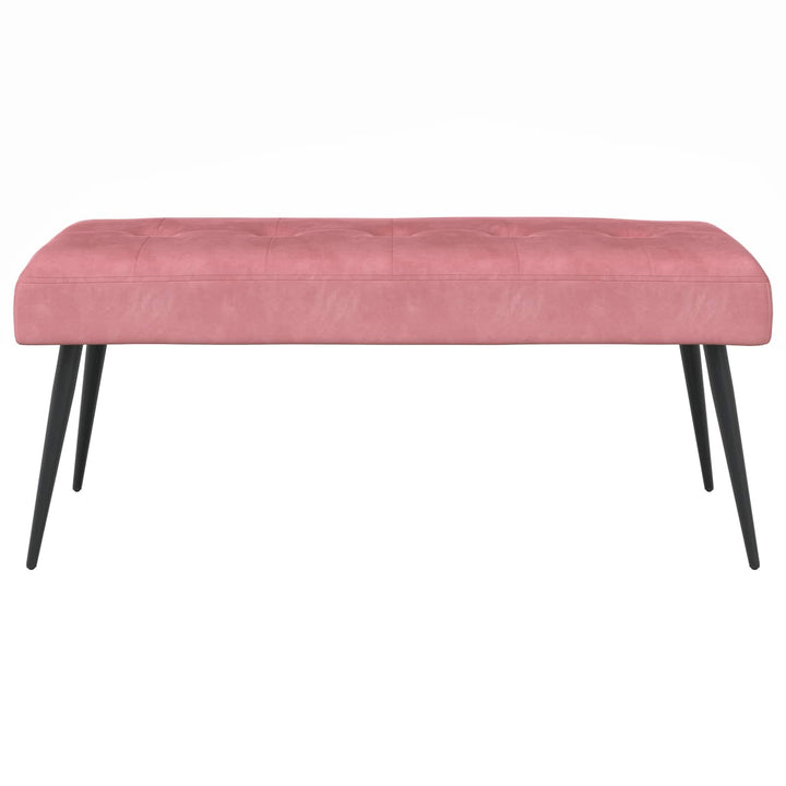 Bænk med knap tufting Lyserød 110 x 40 x 46 cm Velour