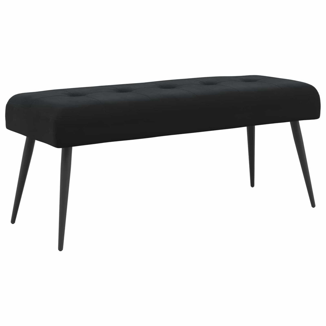Bænk med knap tufting Sort 110 x 40 x 46 cm Velour