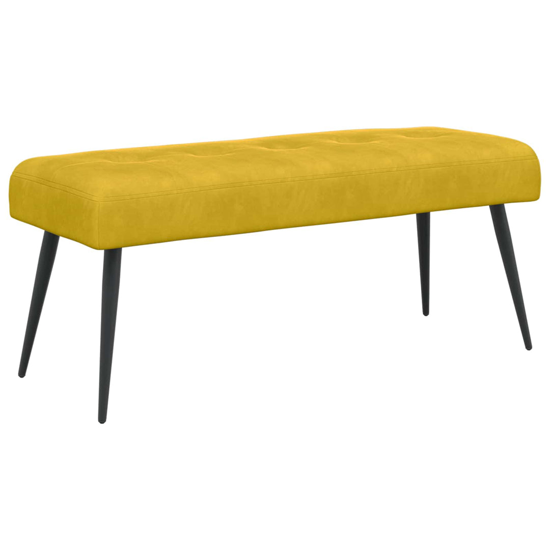 Bænk med knap tufting Gul 110 x 40 x 46 cm Velour