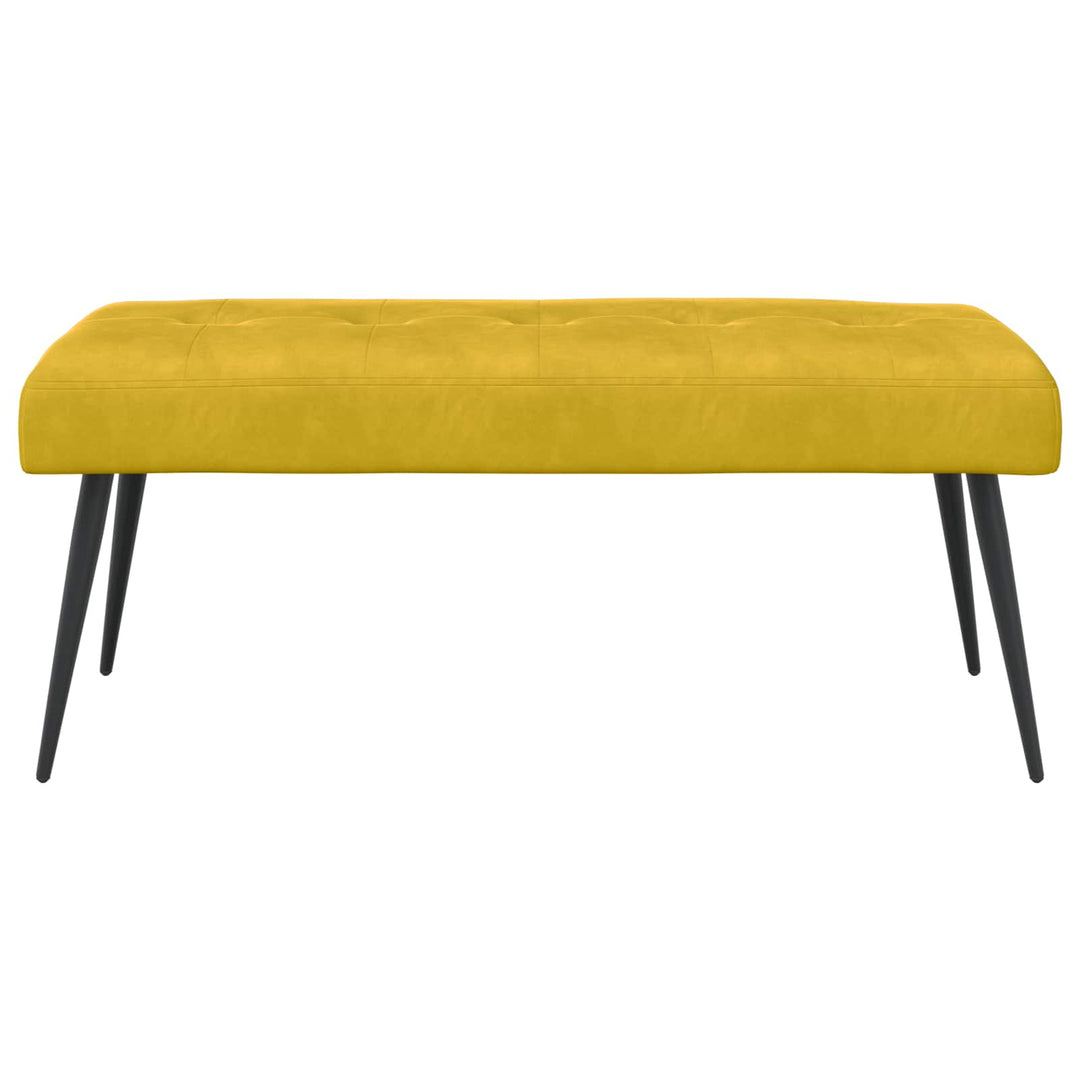 Bænk med knap tufting Gul 110 x 40 x 46 cm Velour