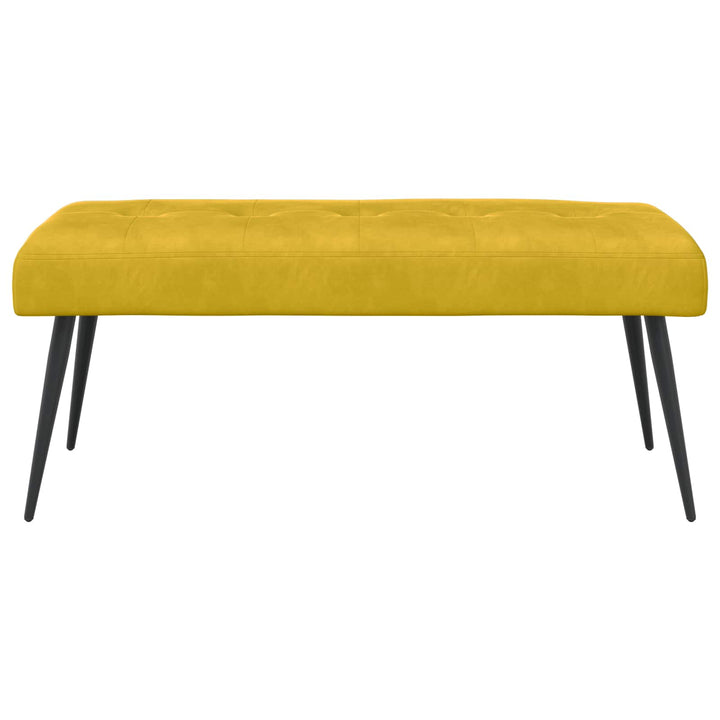 Bænk med knap tufting Gul 110 x 40 x 46 cm Velour