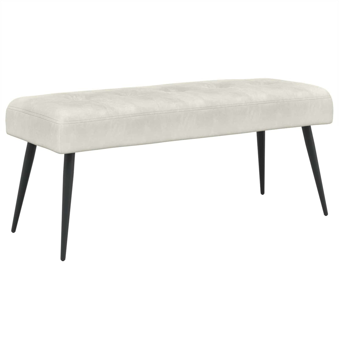 Bænk med knap tufting Cremefarvet 110 x 40 x 46 cm Velour