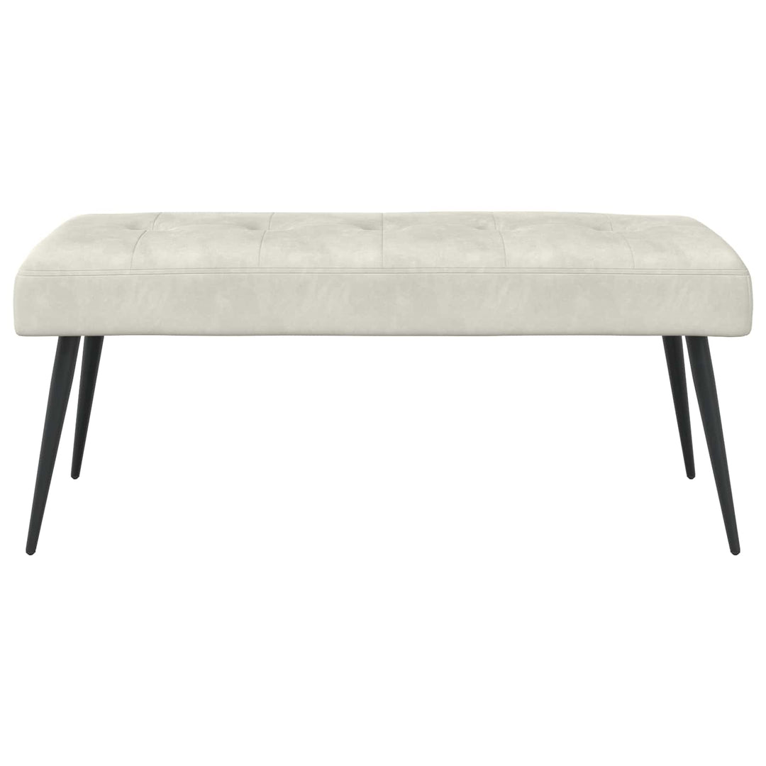 Bænk med knap tufting Cremefarvet 110 x 40 x 46 cm Velour