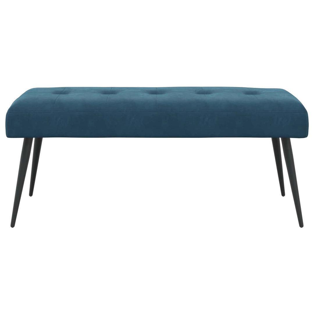 Bænk med knap tufting Blå 110 x 40 x 46 cm Velour