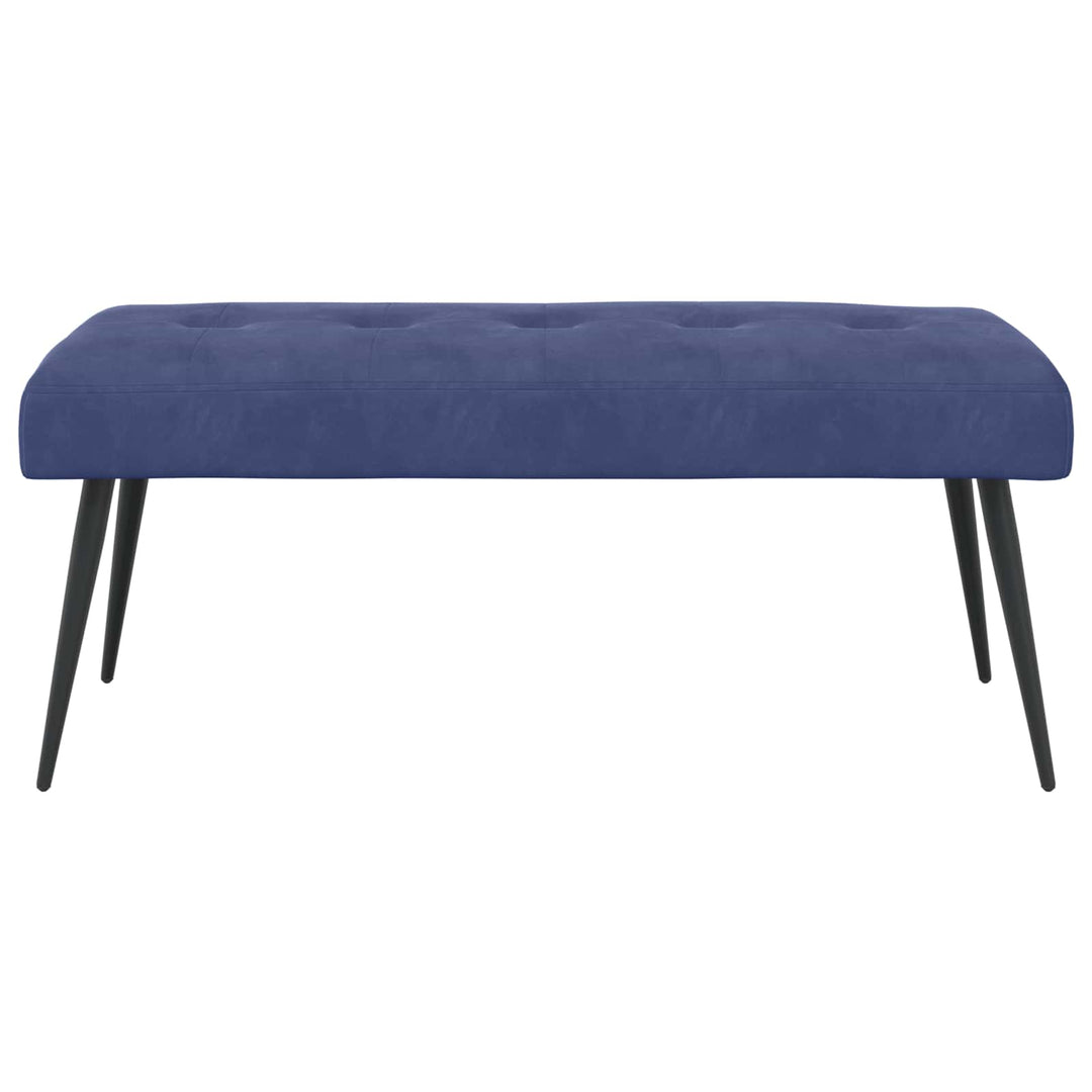 Bænk med knap tufting Politi blå 110 x 40 x 46 cm Velour
