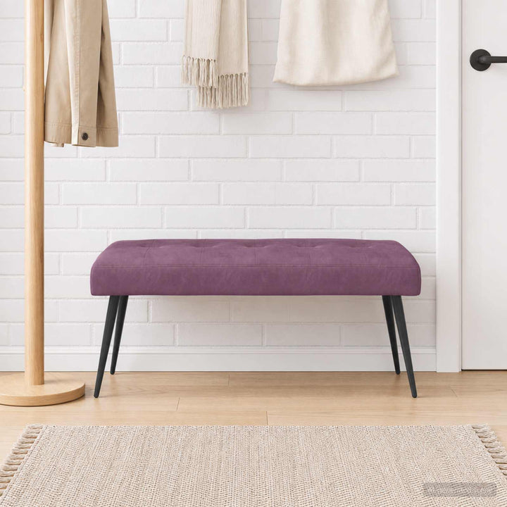 Bænk med knap tufting Lilla 110 x 40 x 46 cm Velour