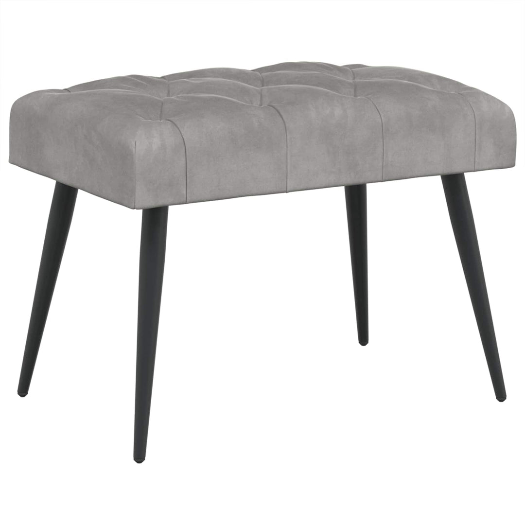 Bænk med knap tufting Lysegrå 60 x 40 x 45 cm Fløjl