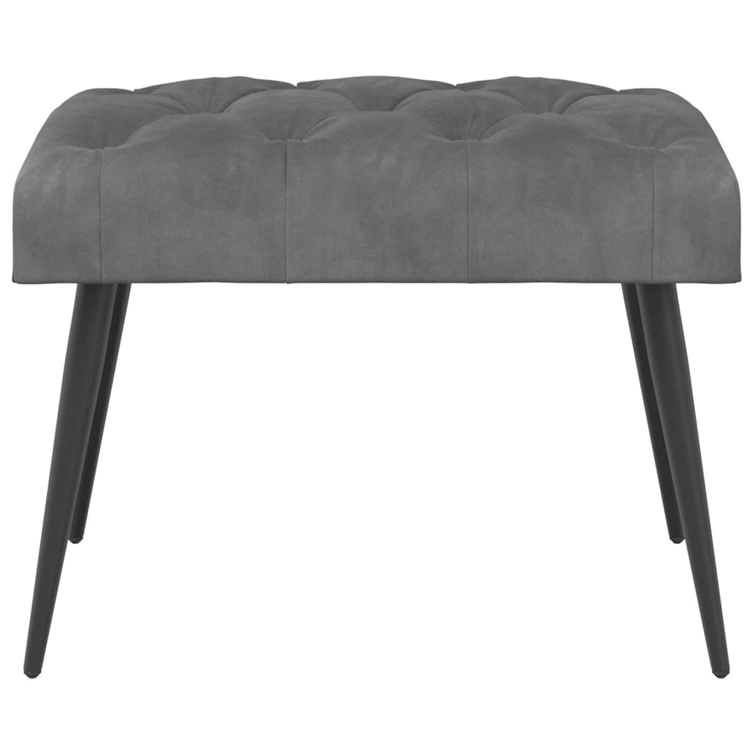 Bænk med knap tufting Mørkegrå 60 x 40 x 45 cm Fløjl