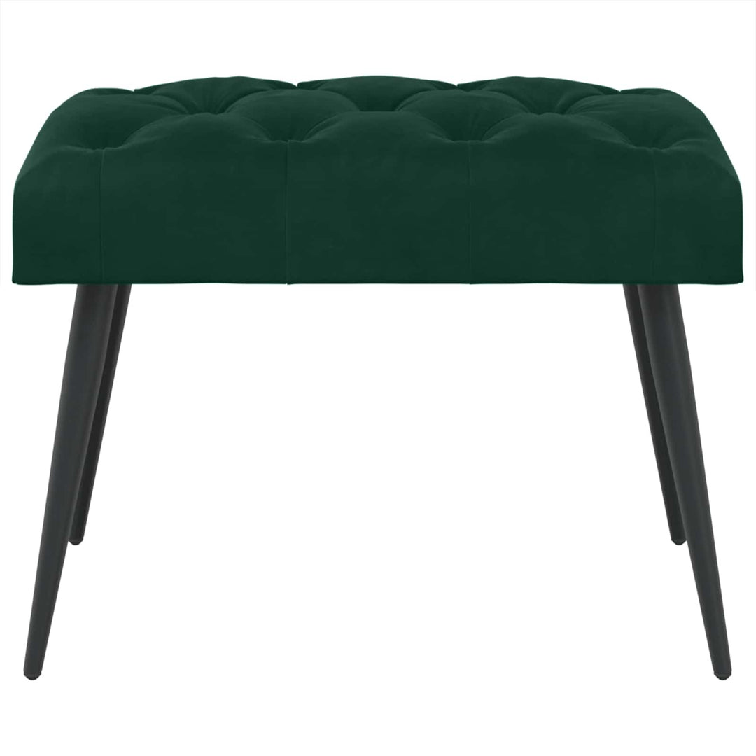 Bænk med knap tufting Mørkegrøn 60 x 40 x 45 cm Fløjl