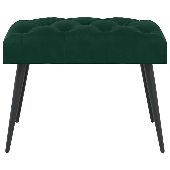 Bænk med knap tufting Mørkegrøn 60 x 40 x 45 cm Fløjl