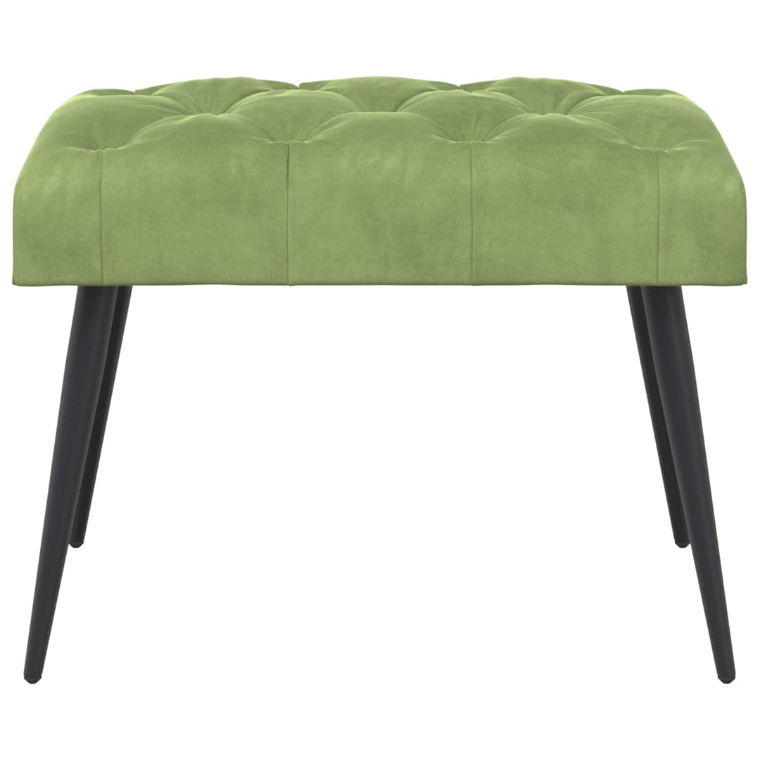 Bænk med knap tufting Lys grøn 60 x 40 x 45 cm Fløjl