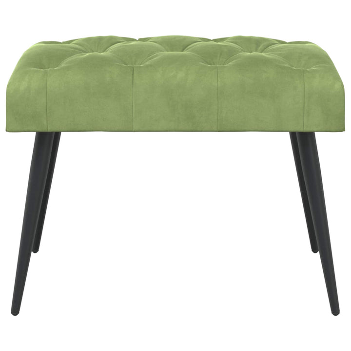 Bænk med knap tufting Lys grøn 60 x 40 x 45 cm Fløjl