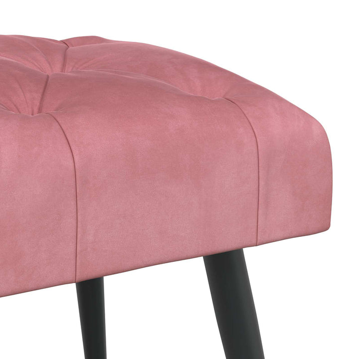 Bænk med knap tufting Lyserød 60 x 40 x 45 cm Fløjl