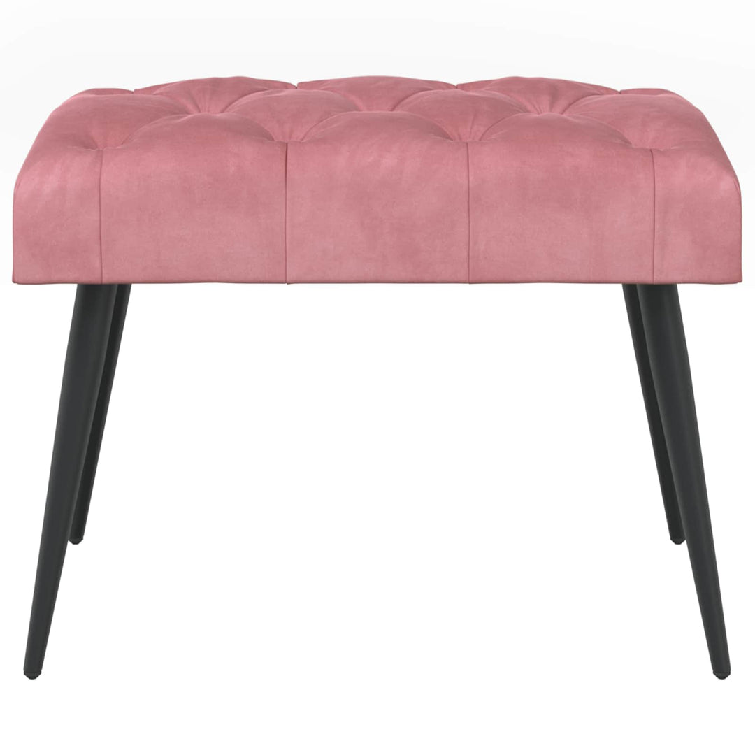 Bænk med knap tufting Lyserød 60 x 40 x 45 cm Fløjl