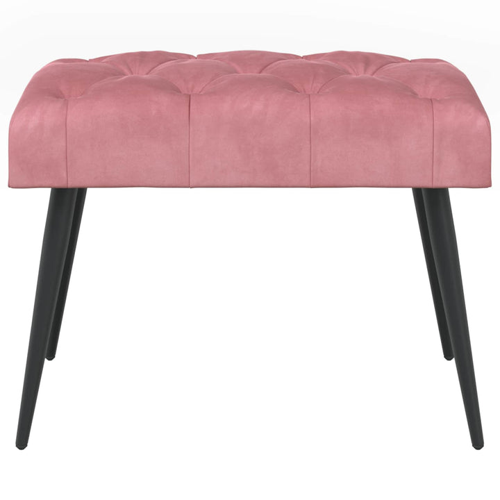 Bænk med knap tufting Lyserød 60 x 40 x 45 cm Fløjl