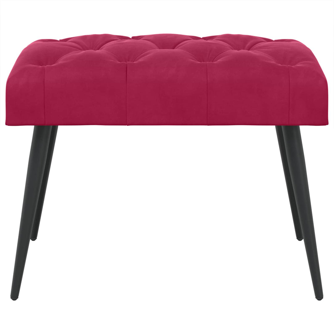 Bænk med knap tufting Vinrød 60 x 40 x 45 cm Fløjl