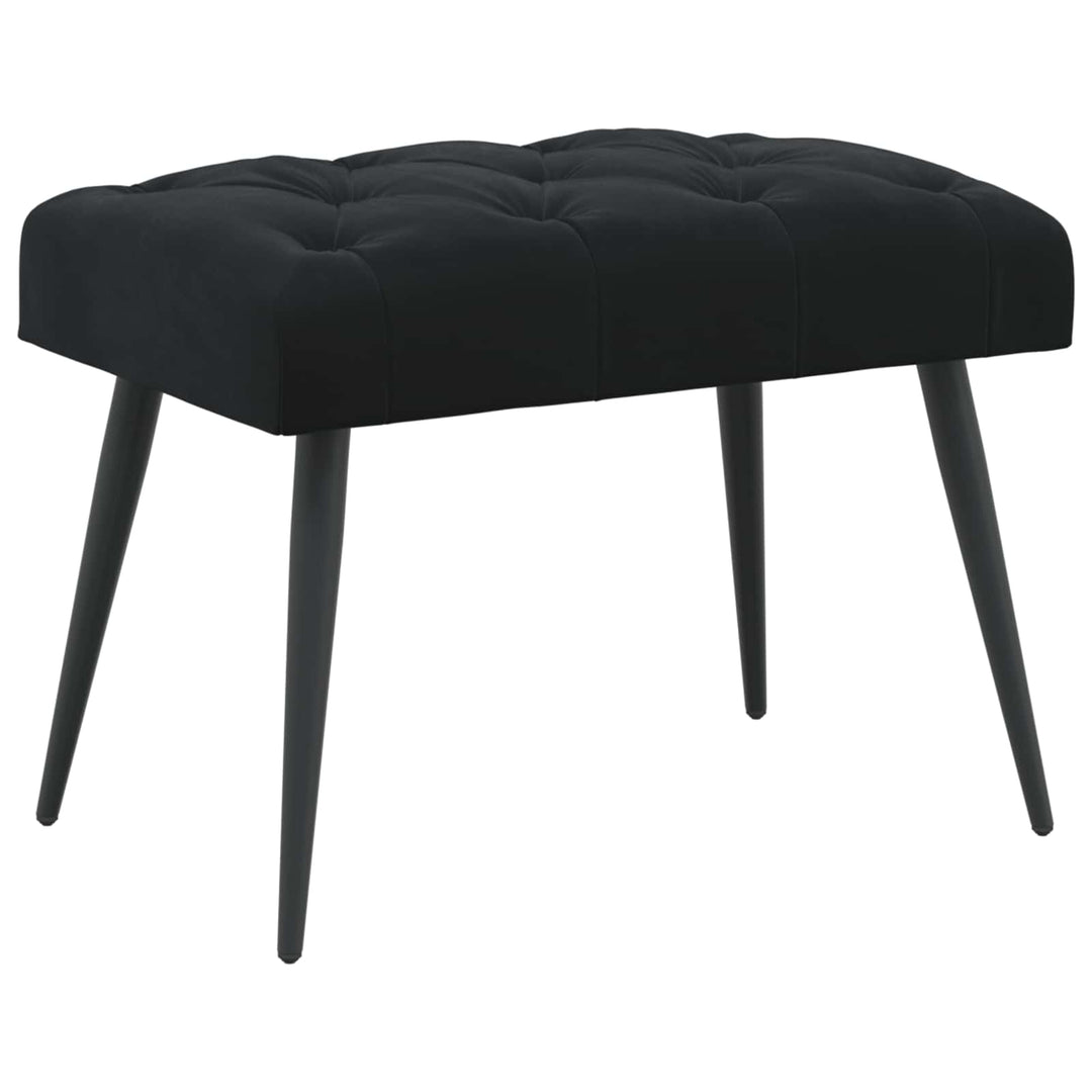 Bænk med knap tufting Sort 60 x 40 x 45 cm Fløjl