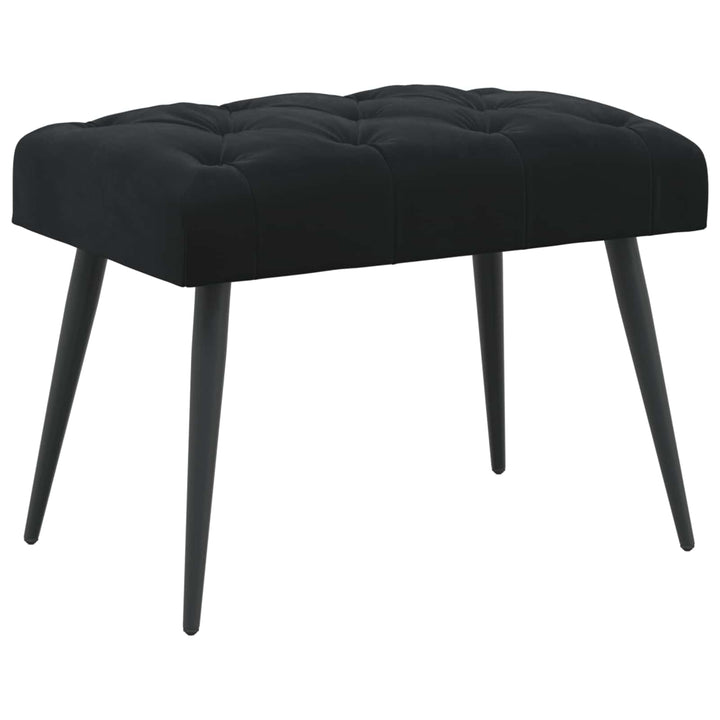 Bænk med knap tufting Sort 60 x 40 x 45 cm Fløjl
