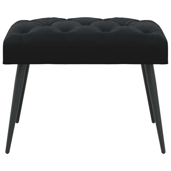 Bænk med knap tufting Sort 60 x 40 x 45 cm Fløjl