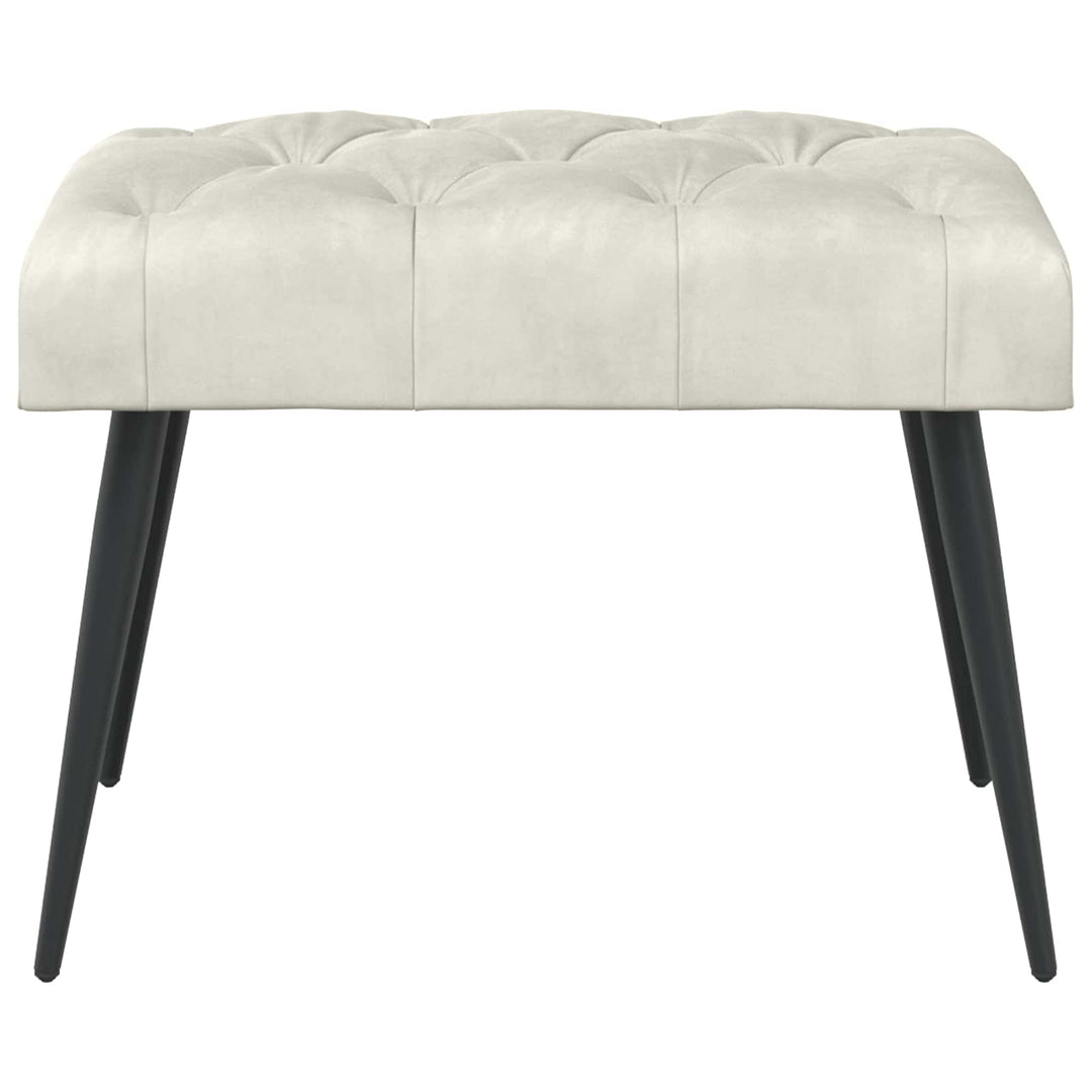 Bænk med knap tufting Cremefarvet 60 x 40 x 45 cm Fløjl
