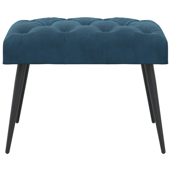 Bænk med knap tufting Blå 60 x 40 x 45 cm Fløjl