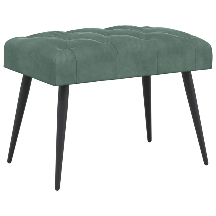 Bænk med knap tufting Havgrøn 60 x 40 x 45 cm Fløjl