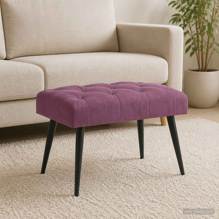 Bænk med knap tufting Lilla 60 x 40 x 45 cm Fløjl