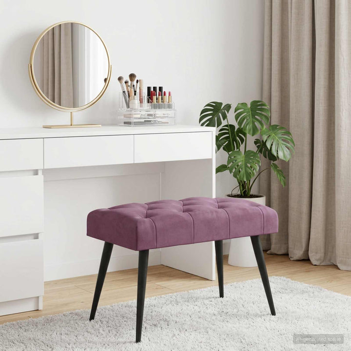 Bænk med knap tufting Lilla 60 x 40 x 45 cm Fløjl