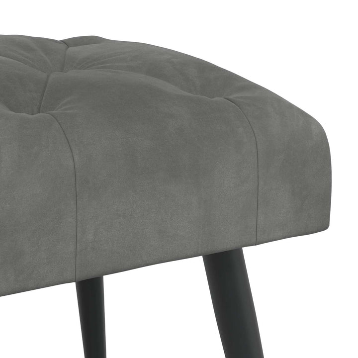 Bænk med knap tufting Mørkegrå 80 x 40 x 46 cm Fløjl