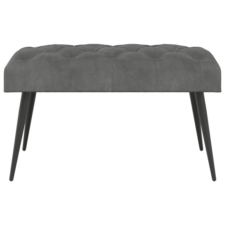 Bænk med knap tufting Mørkegrå 80 x 40 x 46 cm Fløjl