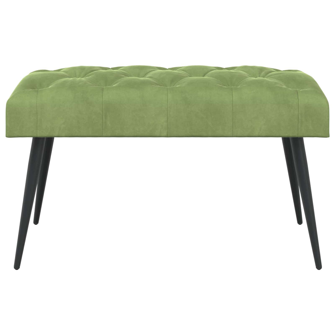 Bænk med knap tufting Lys grøn 80 x 40 x 46 cm Fløjl