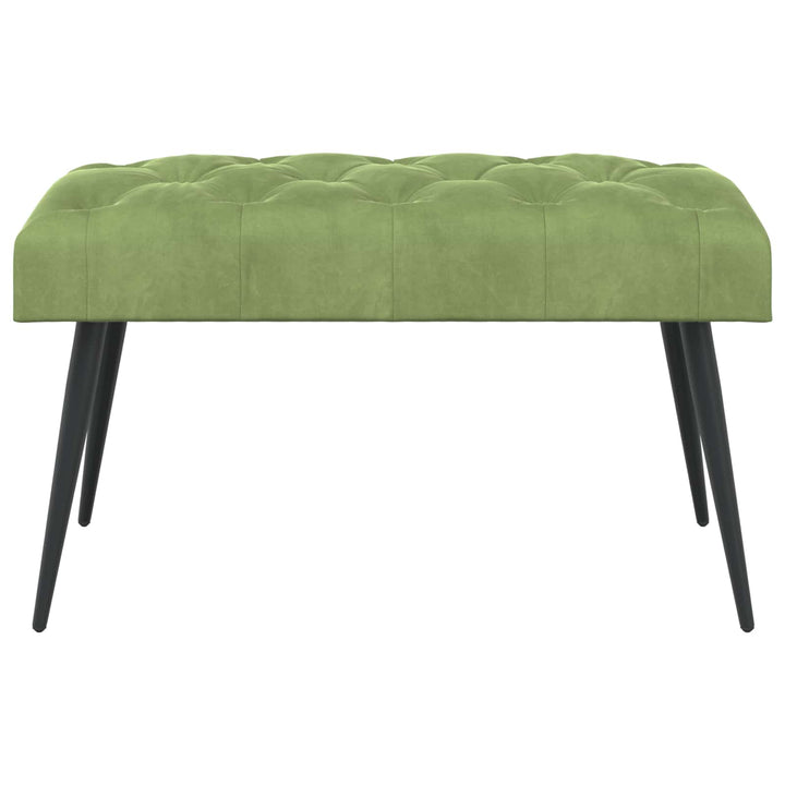 Bænk med knap tufting Lys grøn 80 x 40 x 46 cm Fløjl